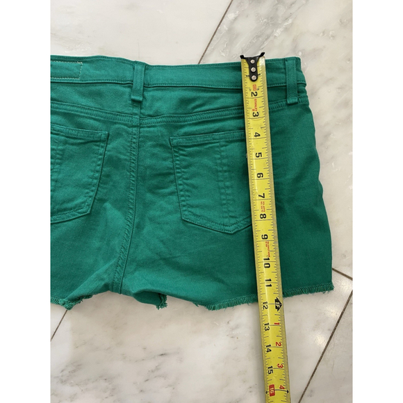 Rag & Bone Denim Shorts Cotton Raw Hem Green Jean Shorts Size 28 - Picture 6 of 7